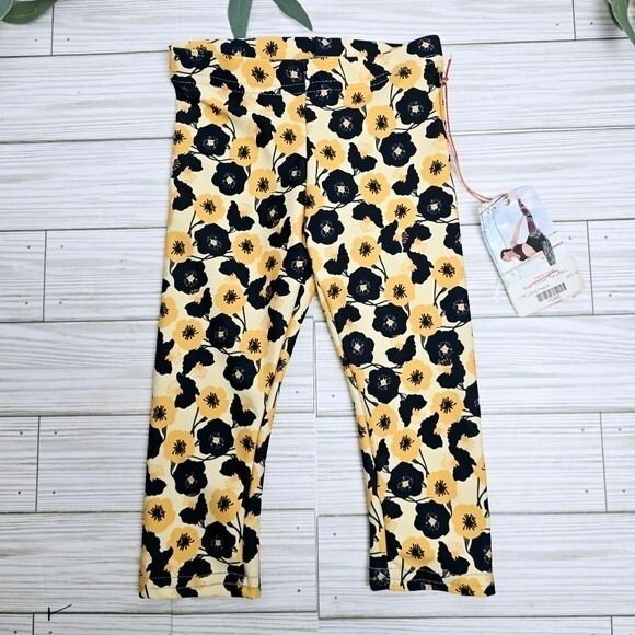 Root To Rise Toddler Girl Floral Yoga Pants-Size 1 YR NWT - Picture 1 of 11